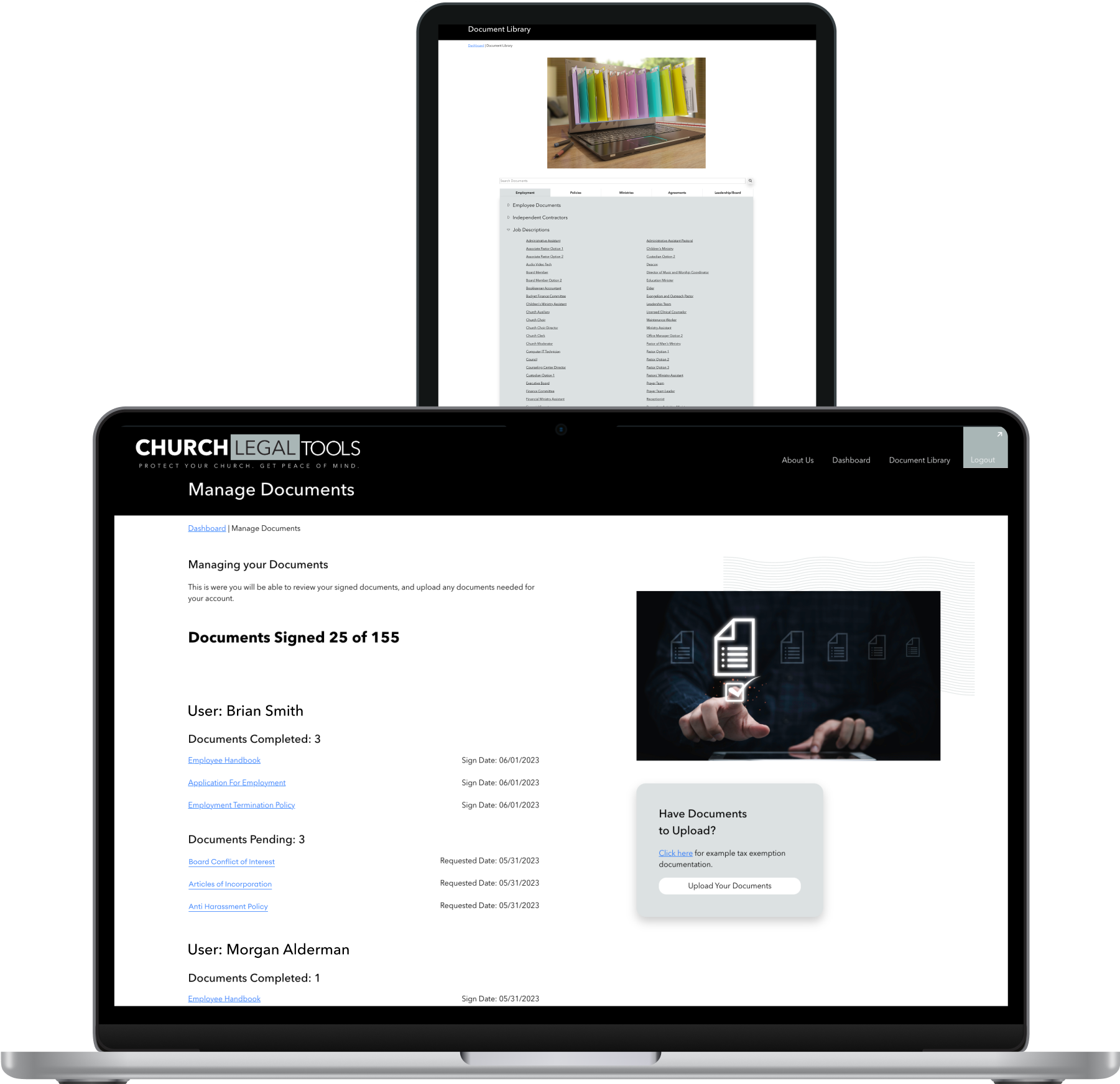 church legal dashboard