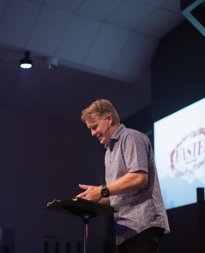 Preacher at podium